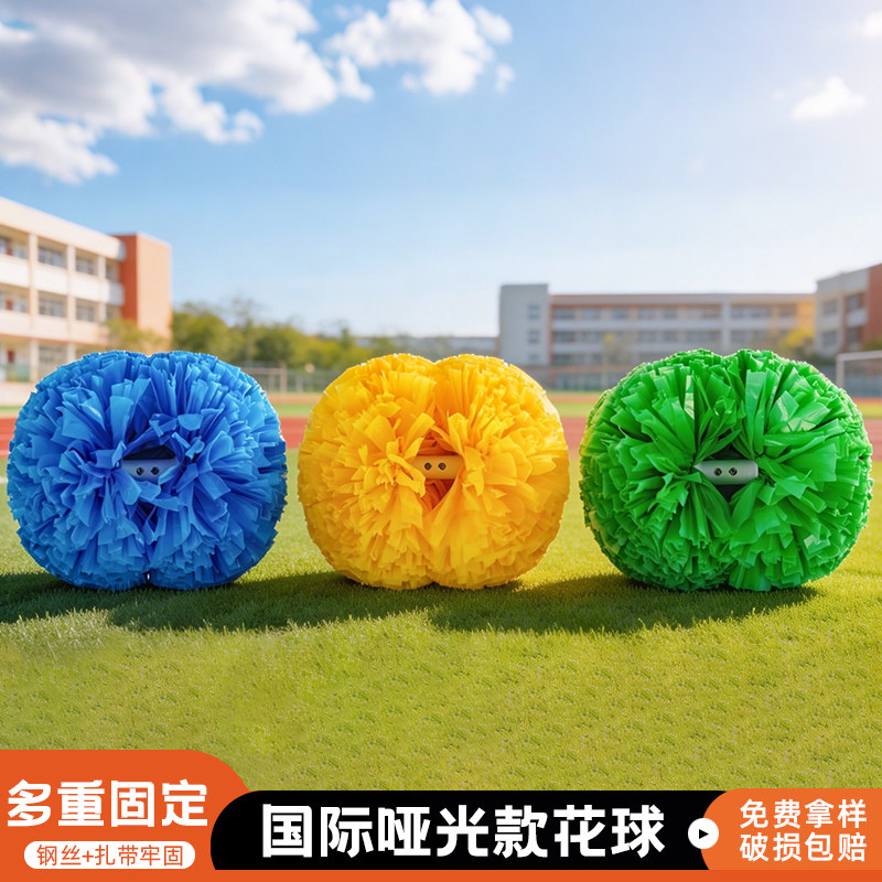 花球啦啦队手拿花拉拉球拉拉队手花啦啦操花球舞蹈演出花球彩球