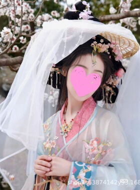 古风汉服超仙杨柳帷帽流苏斗笠长暮篱氛围感纱幔帽子写真造型道具