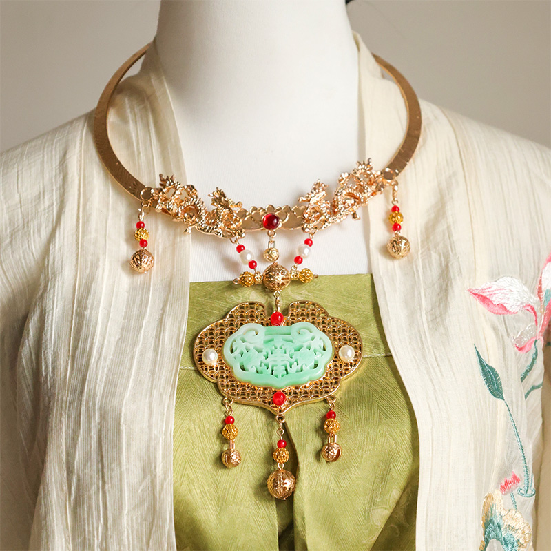 富贵明制项圈古风汉服项链晚明婚嫁璎珞定亲结婚马面裙新年配饰品