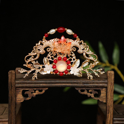 汉服发冠国风头冠发饰古风汉服盘发点缀发冠发钗唐风清冷感配饰品