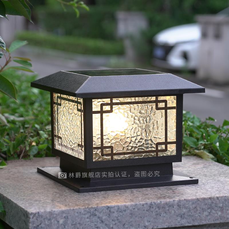 外林柱柱爵太阳能新头灯式户别墅庭院大10986灯门门子灯中柱电围