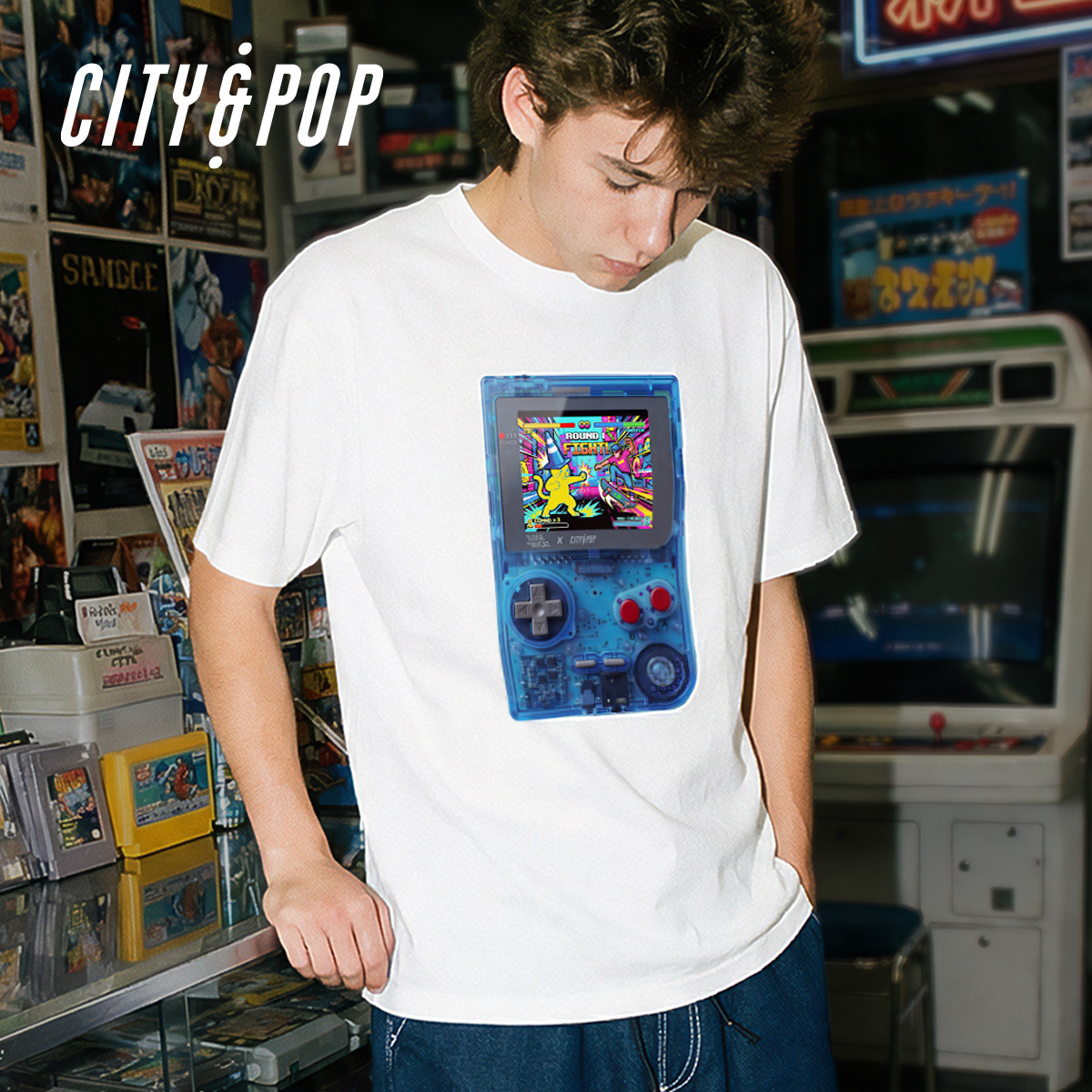 CITYandPOP&reg; x ilosemycat短袖T恤滑板GAMEBOYTee复古掌机游戏机