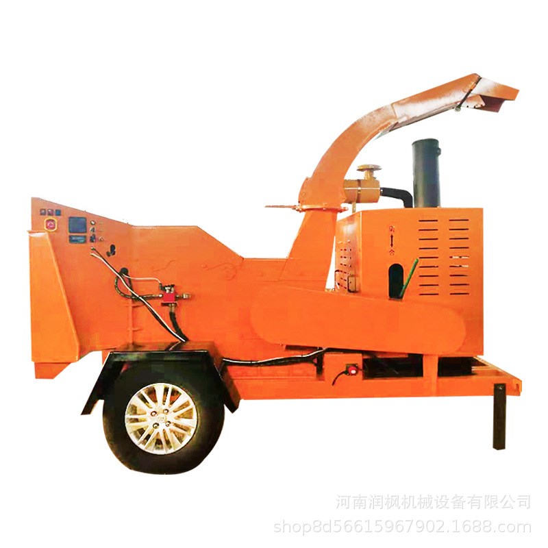 热销园林绿化枝条树干粉碎机 移动木材树枝粉O碎机 杂枝树叶粉碎