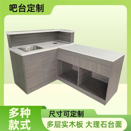 热销水果店收银柜台洗切台大理石切果G台不锈钢洗切台不锈钢收银