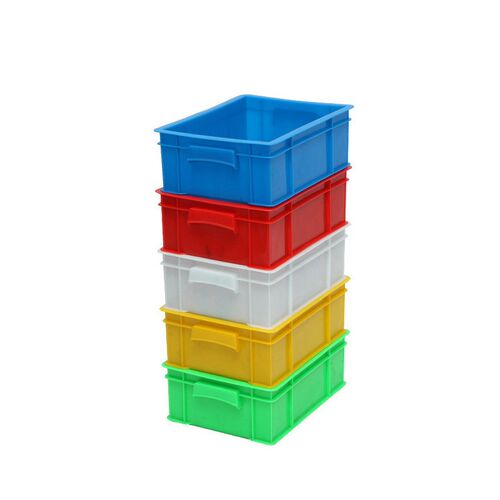 热销hgs蓝色550-350加厚塑料箱塑F料箱加厚中号收纳周转箱标准尺
