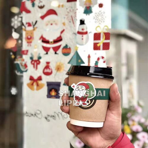 热销【圣诞节弹力圈】创意可爱弹C力杯套适配不同杯型清新可爱一