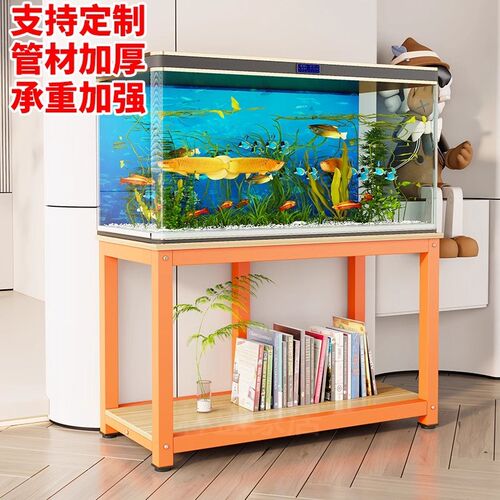 热销鱼缸架子鱼缸桌子底柜底座小型金E属碳钢80cm水簇箱底架托架