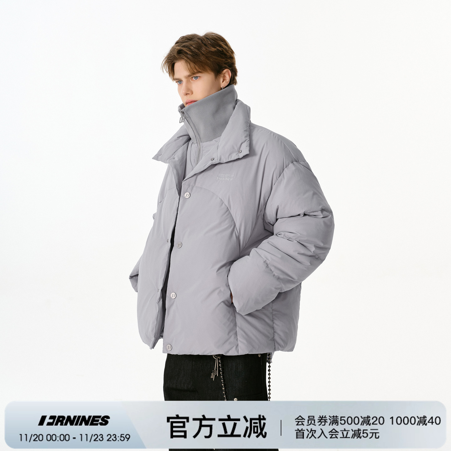 FORNINES微短款90白鸭绒羽绒服男女冬装防风防寒服保暖假两件外套