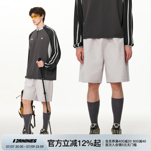 FORNINES明辑线休闲透气短裤男生夏季情侣装户外宽松运动五分裤女