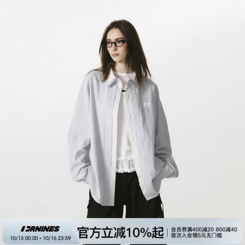 FORNINES拼接假两件长袖衬衫