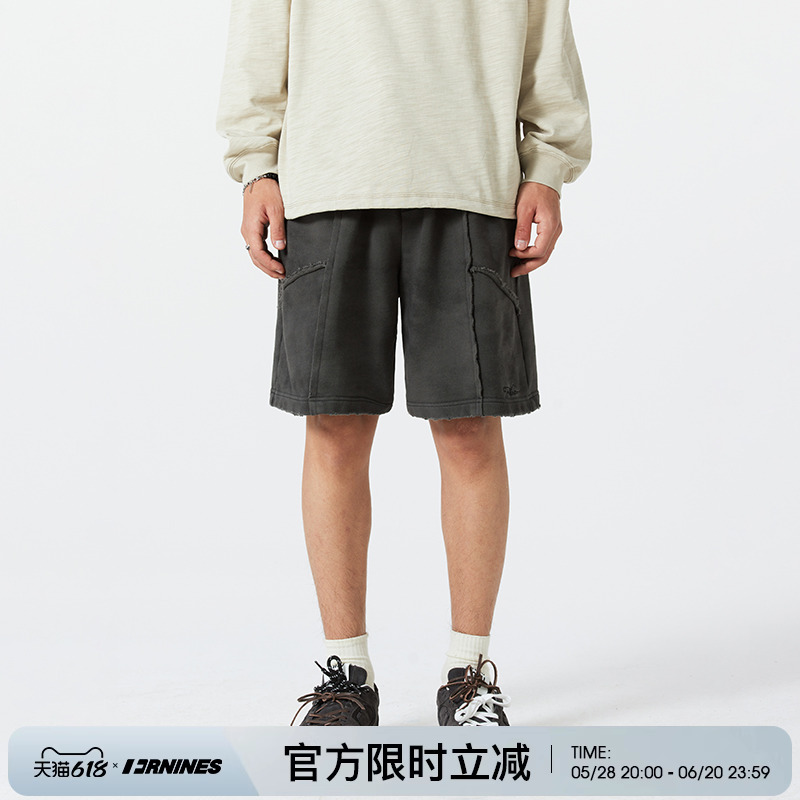 FORNINES废土风扎染做旧短裤
