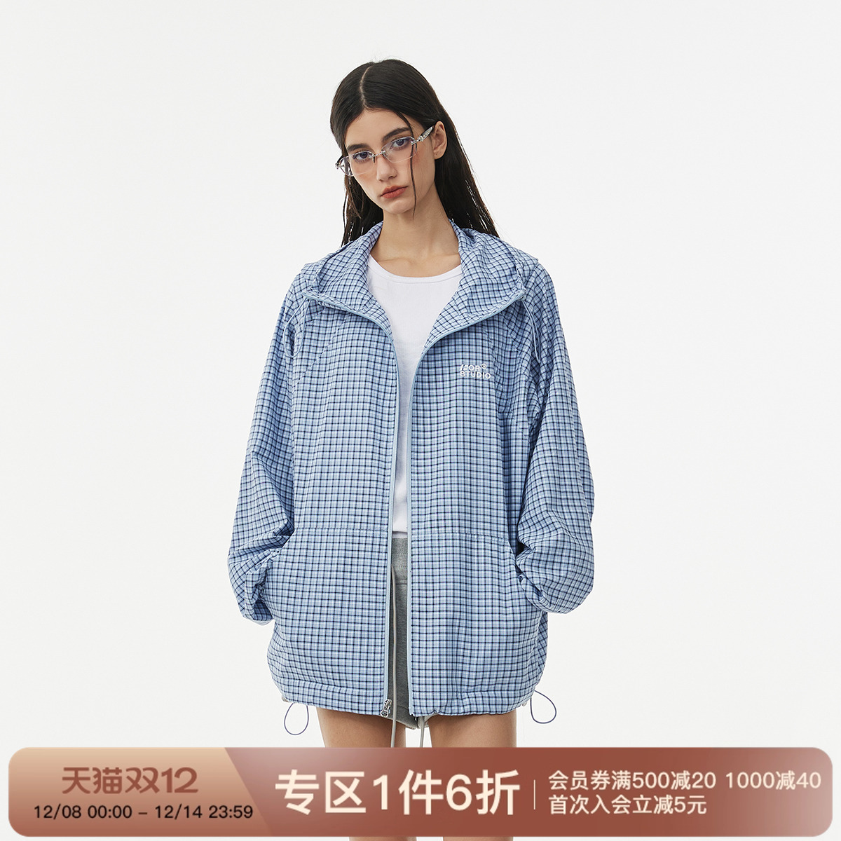 FORNINES美式复古格子拼接夹克