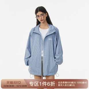 FORNINES美式 情侣宽松冲锋夹克 复古连帽格子外套男女潮牌2025新款