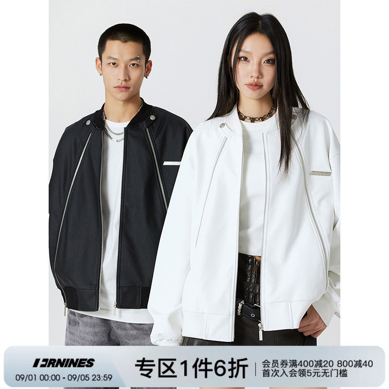 FORNINES美式高街机车皮外套图片