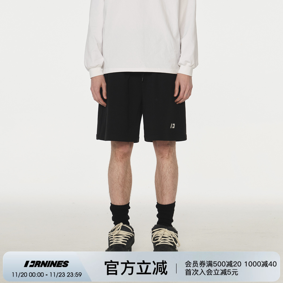 重磅运动短裤男直筒宽松五分裤