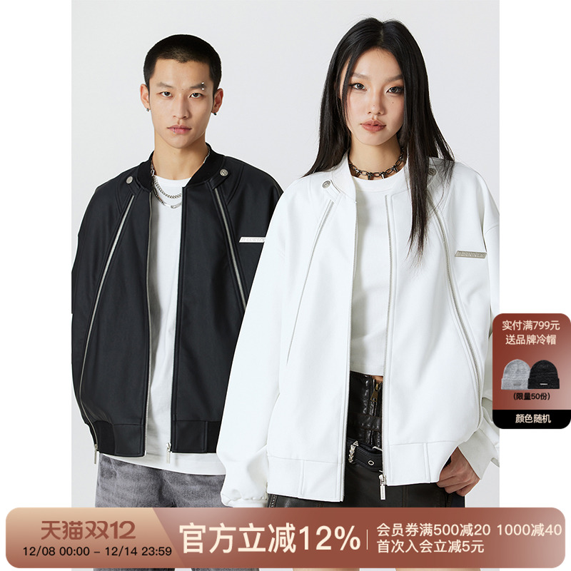 FORNINES美式高街机车皮外套