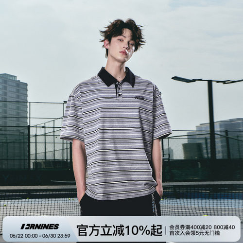 撞色条纹短袖t恤男女情侣装