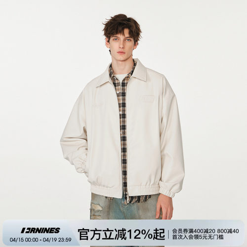 FORNINES压印双拉链皮衣外套