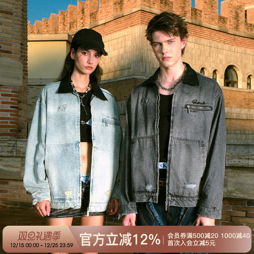 FORNINES美式复古牛仔外套