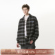 衬衫 FORNINES春季 刺绣上衣情侣格子衬衣国潮2025复古磨毛长袖 男女