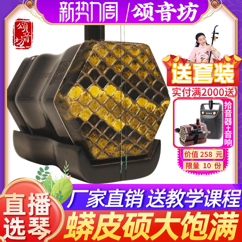 颂音坊黑檀二胡名牌乐器厂家直销演奏专业龙头大音量高级胡琴苏州