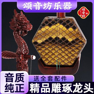 颂音坊小叶紫檀精品龙头二胡乐器专业演奏考级胡琴大师匠制二胡