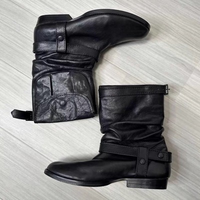 暗黑口袋堆堆工程师靴古着堆堆靴