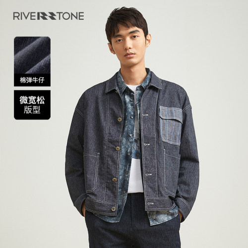 瑞弗史东设计感牛仔外套潮流夹克