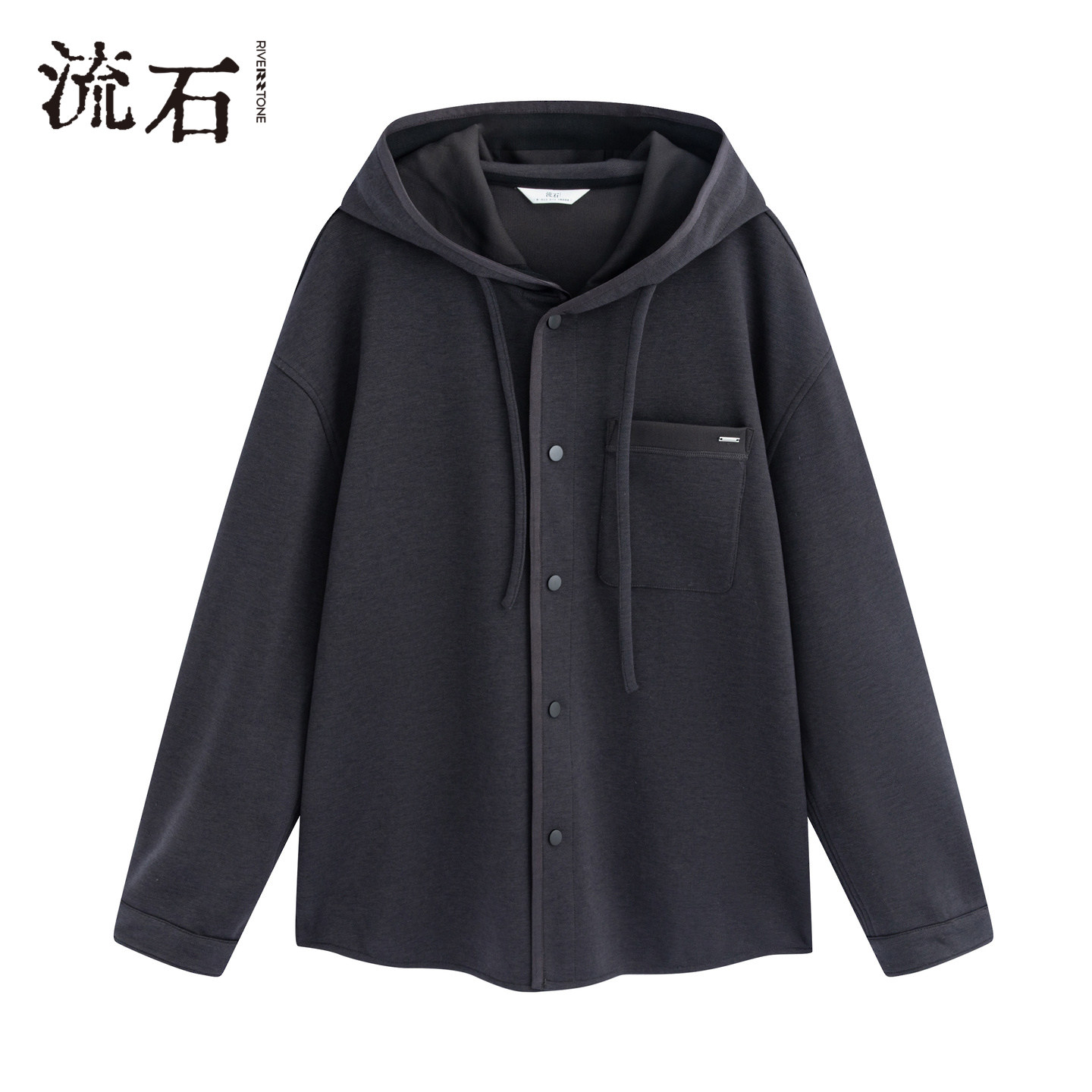 【商场同款】流石男装天丝连帽针织外套2026年春季新款男款夹克衫