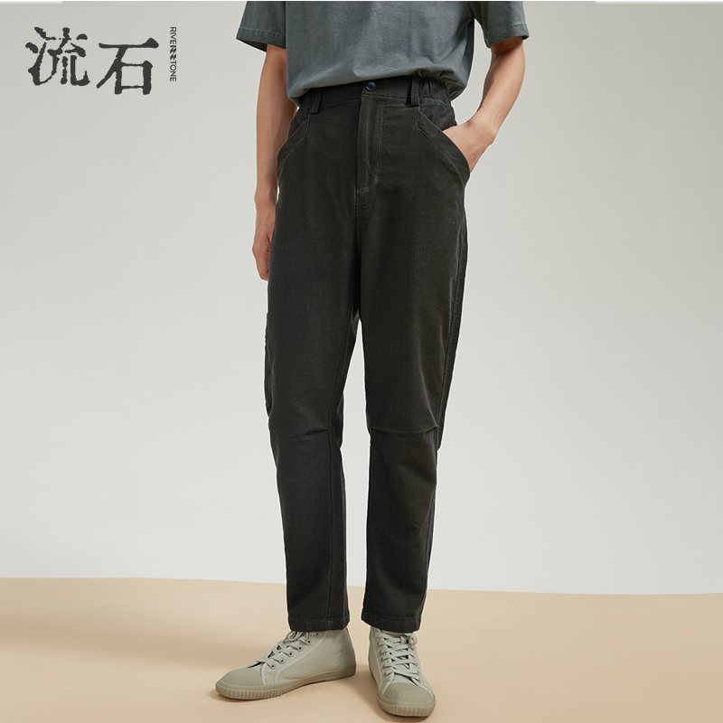 流石男装宽松灯芯绒工装休闲裤潮