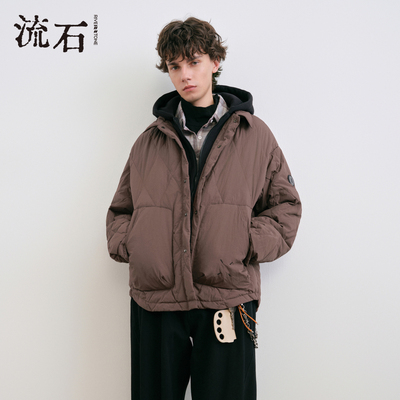 商场同款流石男装个性连帽羽绒服