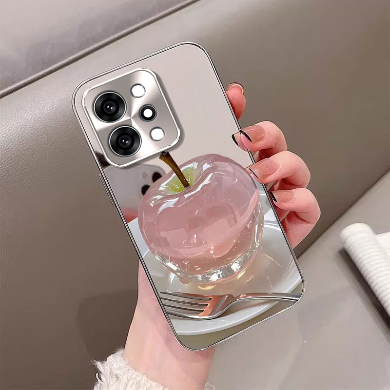 适用OPPOReno14Pro手机壳新款网红电镀镜面Reno14奢华水晶苹果潮流时尚高颜值高级女款硅胶防摔保护套
