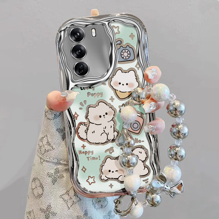 适用于OPPOReno13pro手机壳12新款11电镀Reno10pro+奶油9网红8可爱时尚7SE防摔Reno5K小白狗Reno6保护套Reno3