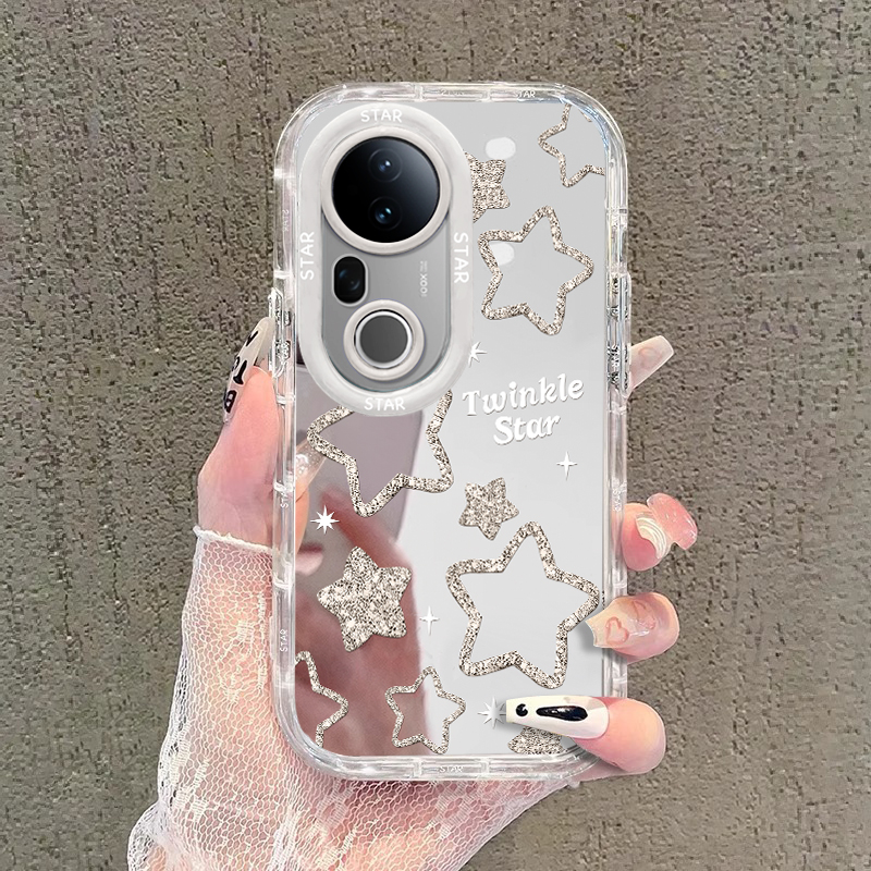 适用vivoS系列时尚闪粉星星外壳