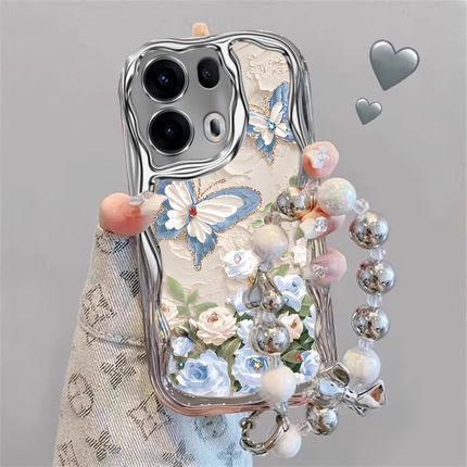 适用OPPOReno14手机壳Reno13Pro新款12文艺11蝴蝶鲜花reno10Pro+电镀9专用8Pro奶油纹7se硅胶6保护套5防摔4SE