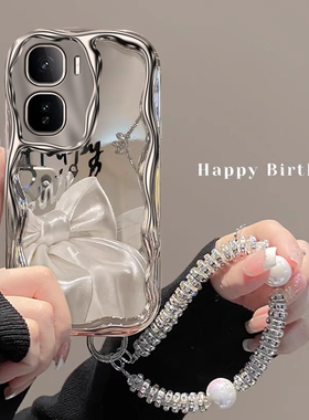 适用iQOONeo10Pro+手机壳新款Neo9SPro创意8Pro英文蝴蝶结Neo7竞速版奶油纹6se硅胶套5s全包5活力版防摔3外壳