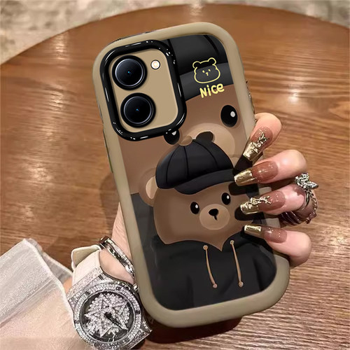 vivoY系列网红卡通帽子小熊软壳