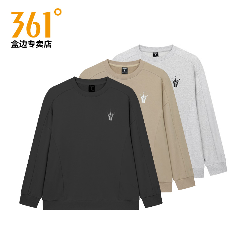 【商场同款】361圆领卫衣男秋季新款长袖T恤休闲上衣打底衫男1816