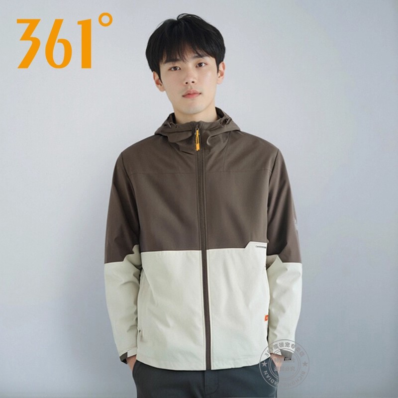 361外套风衣男2026春季连帽防风薄款运动服冲锋衣休闲上衣夹克