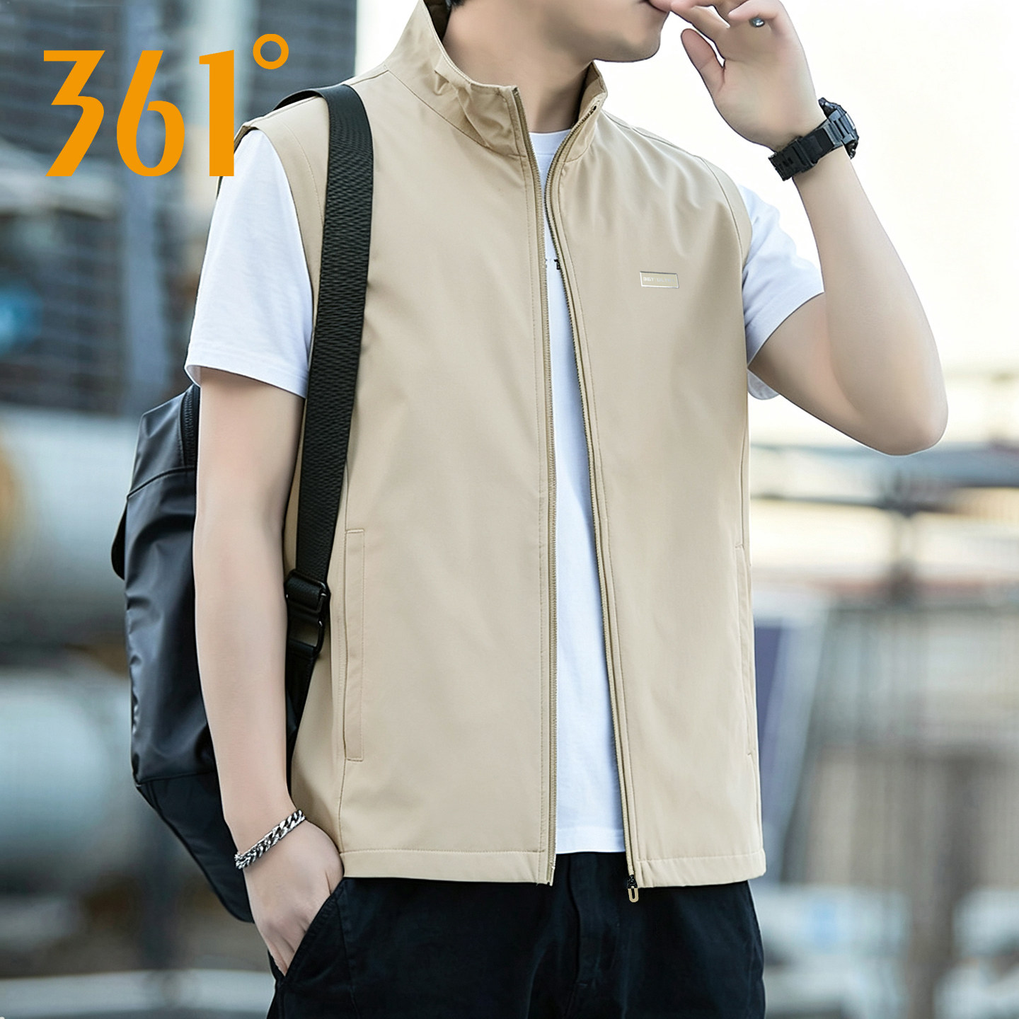 361运动马甲男2026夏季新款冰丝速干立领开衫外套百搭外穿马甲男