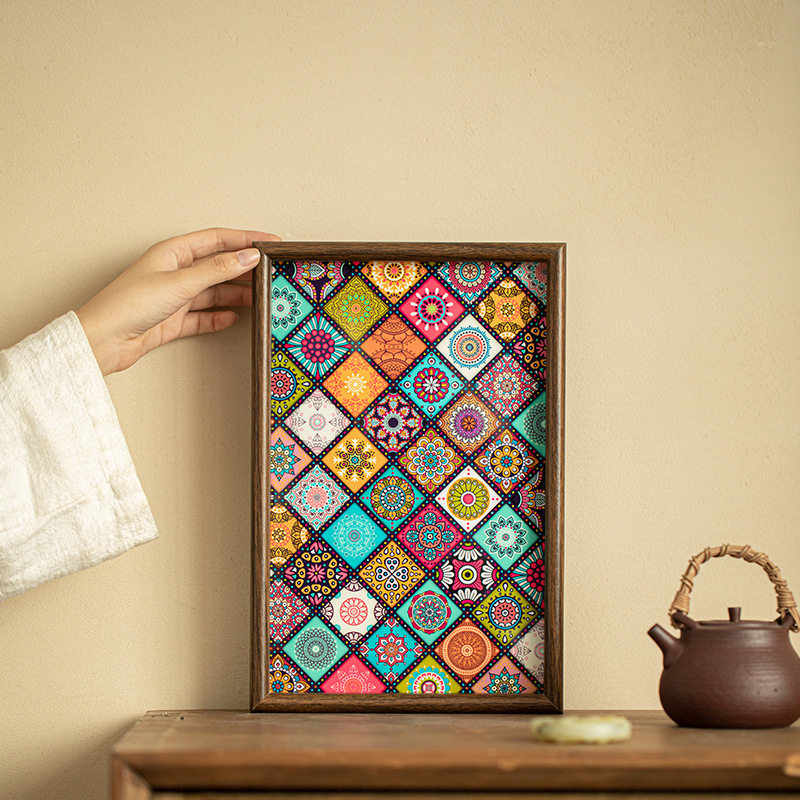 波西米亚四方茶盘托盘壶承早餐盘大茶托博古架茶具配件文玩摆件