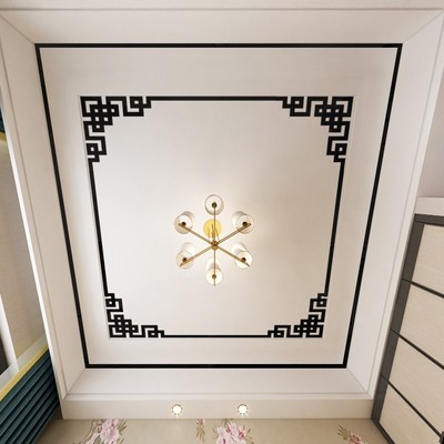 自粘立体边框对角装饰条天花板角花吊顶封边条亚克力镜面平板花纹