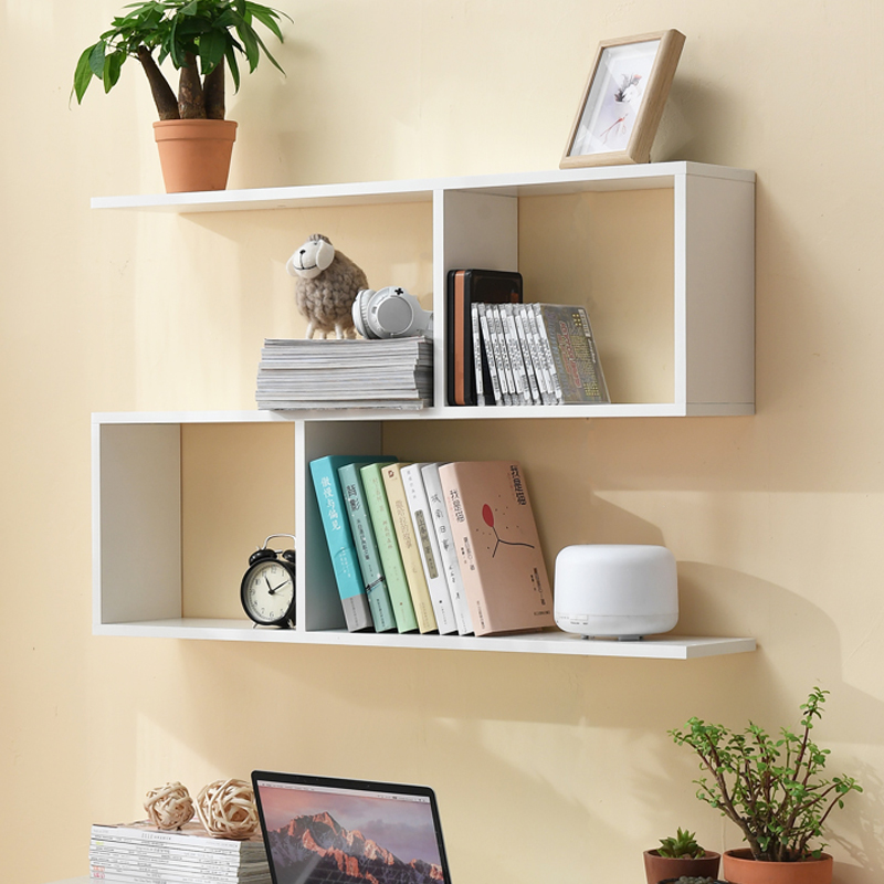 书架墙上置物架壁挂式客厅卧室墙壁挂墙面房间餐厅壁柜免打孔实木