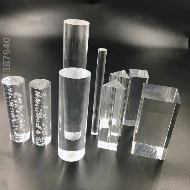 导光方棒加工圆柱气泡亚克力管实心彩色有机玻璃透明圆棒定制棒