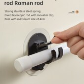 跨境大号窗帘杆支架罗马杆挂钩打孔粘钩窗帘支撑架托架固定座墙钩