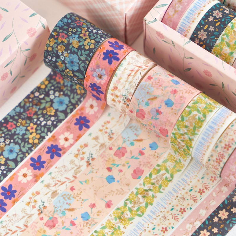 10卷多尺寸风格礼盒套装手账和纸胶带淡雅文艺素材手帐装饰拼贴画