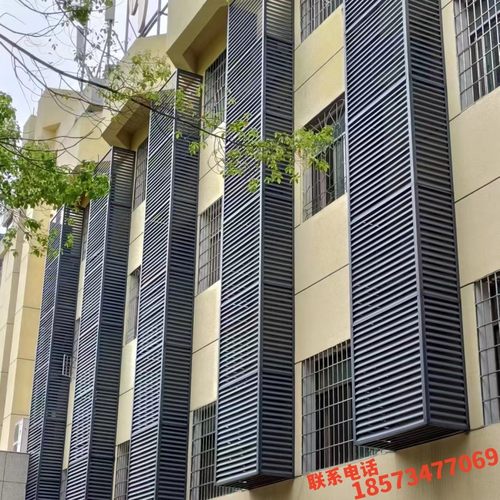 定制空调外机保护罩子室外防雨防嗮护栏铝合金百叶窗格栅通风散热