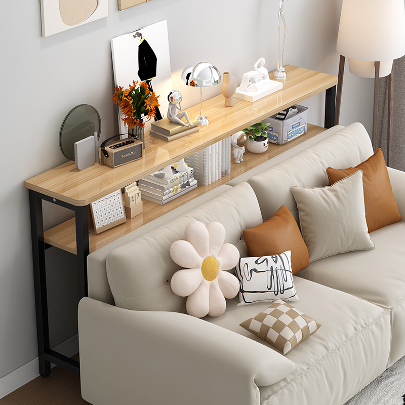 沙发后置物架靠墙长条桌架窄桌子床头窄长条桌置物柜床边收纳夹缝