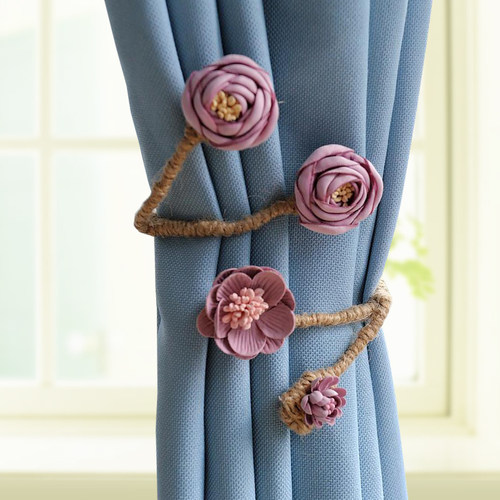 树枝花绑绳装饰配件窗帘绑带一对窗帘扣窗帘绳系带绳子扎束带扎绳