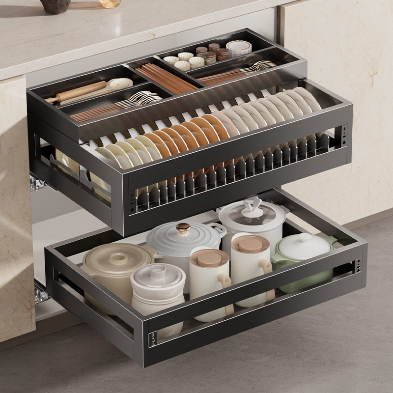 四季沐歌304不锈钢抽屉式拉篮